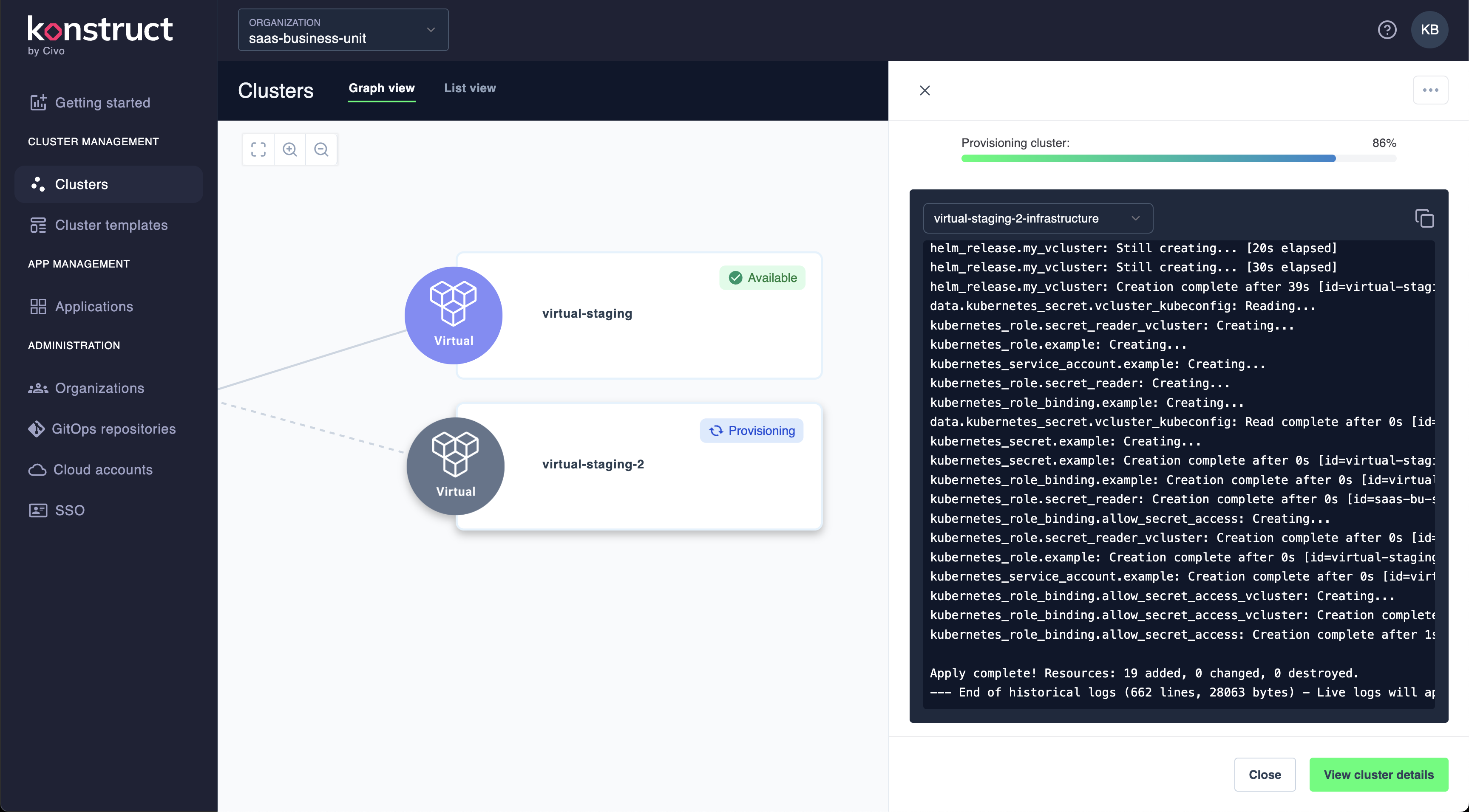 Connect to virtual cluster